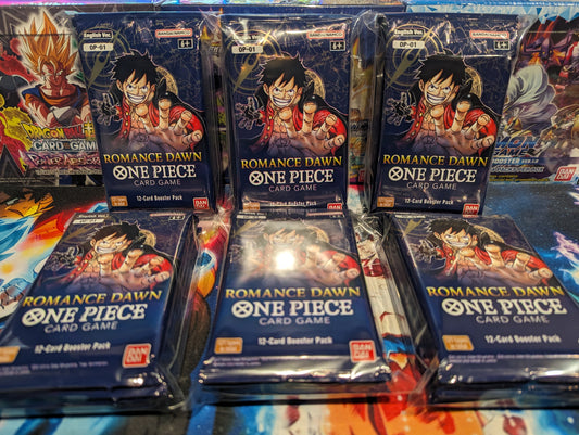 Romance Dawn (Blue Bottom) (Wave 1) OP-01 One Piece Card Game Booster Pack Lot (4 Packs Total)